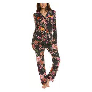 Johnny Was Pocca PJ Set Sleepwear Lounge Top Black Pajama Floral Pant XXL NEW